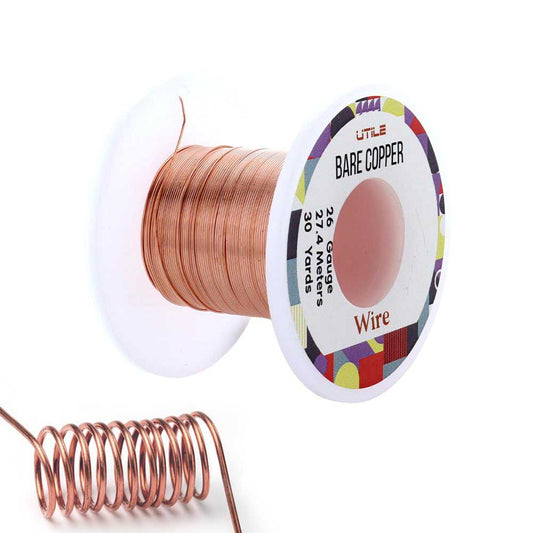 Bare Copper Wire - 26 gauge / 30 yards